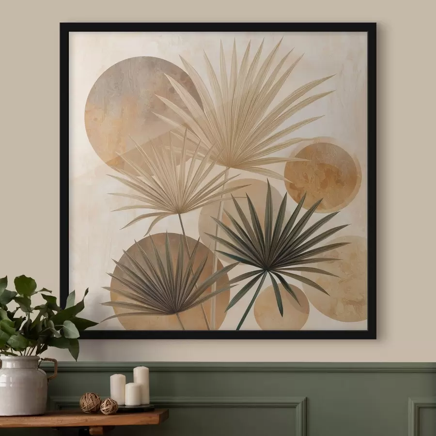 Fotobehang Abstracte palmbladeren f48518