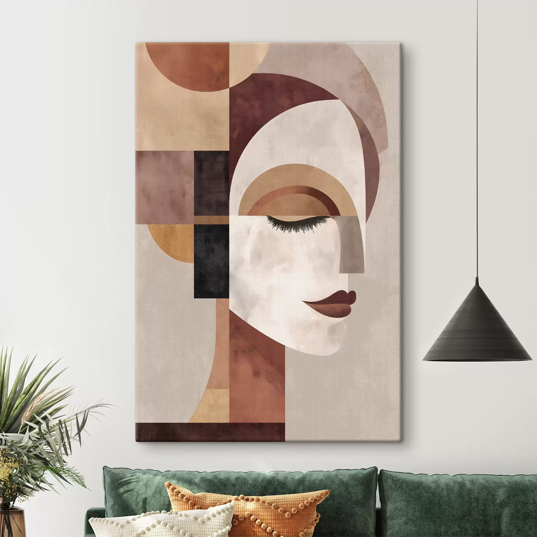  Schilderijen een abstract vrouwengezicht in profiel s48523