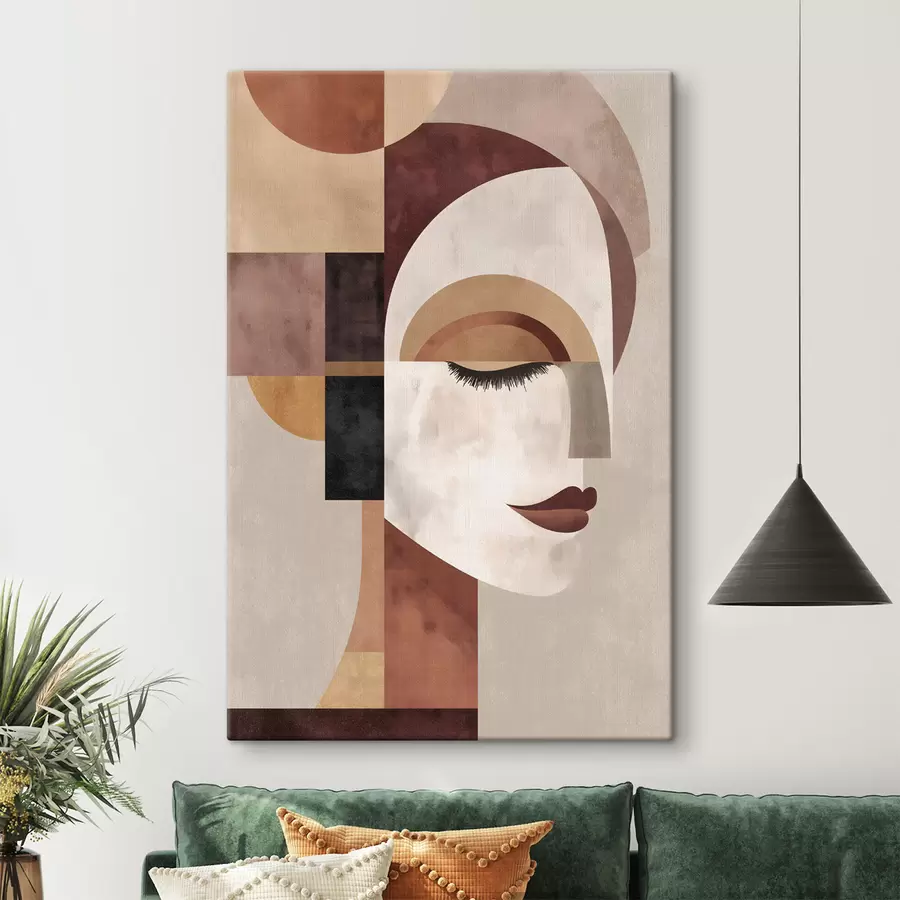  Schilderijen een abstract vrouwengezicht in profiel s48523