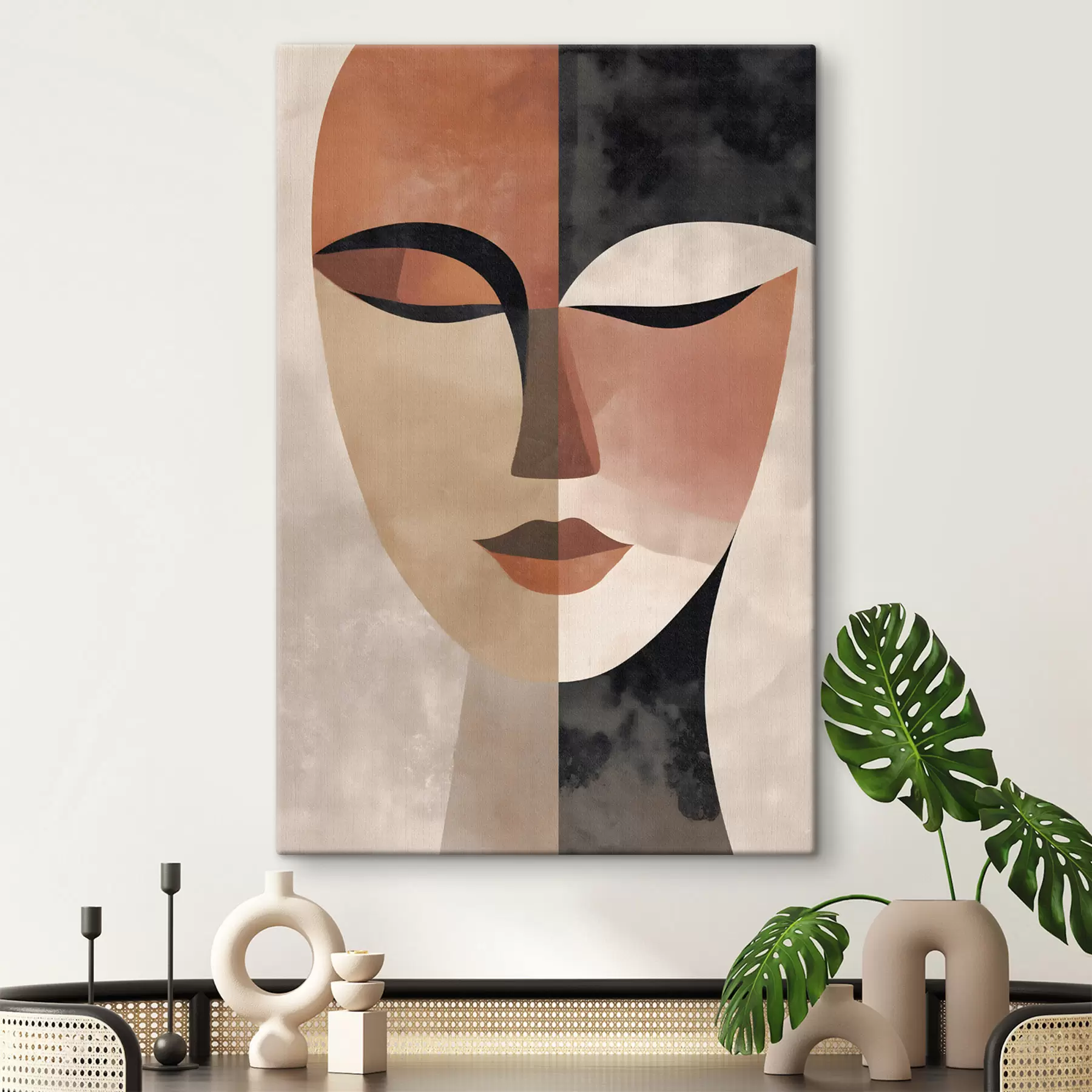  Schilderijen een abstract vrouwengezicht in vol profiel s48524