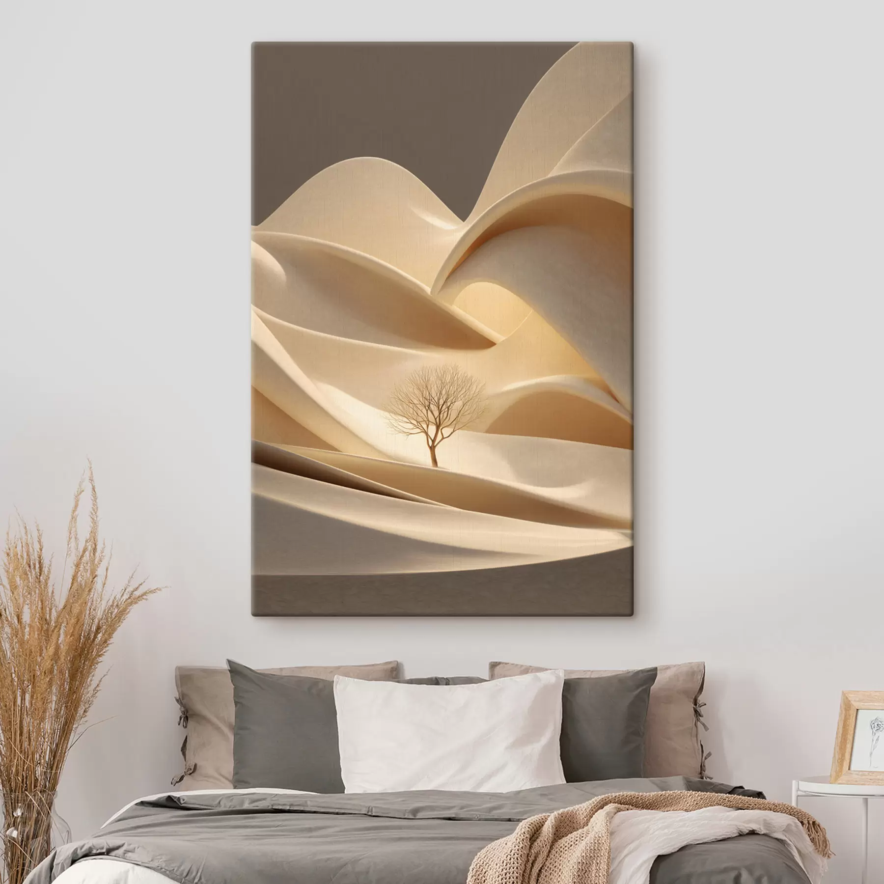 Fotobehang een surrealistisch landschap met een boom s48530