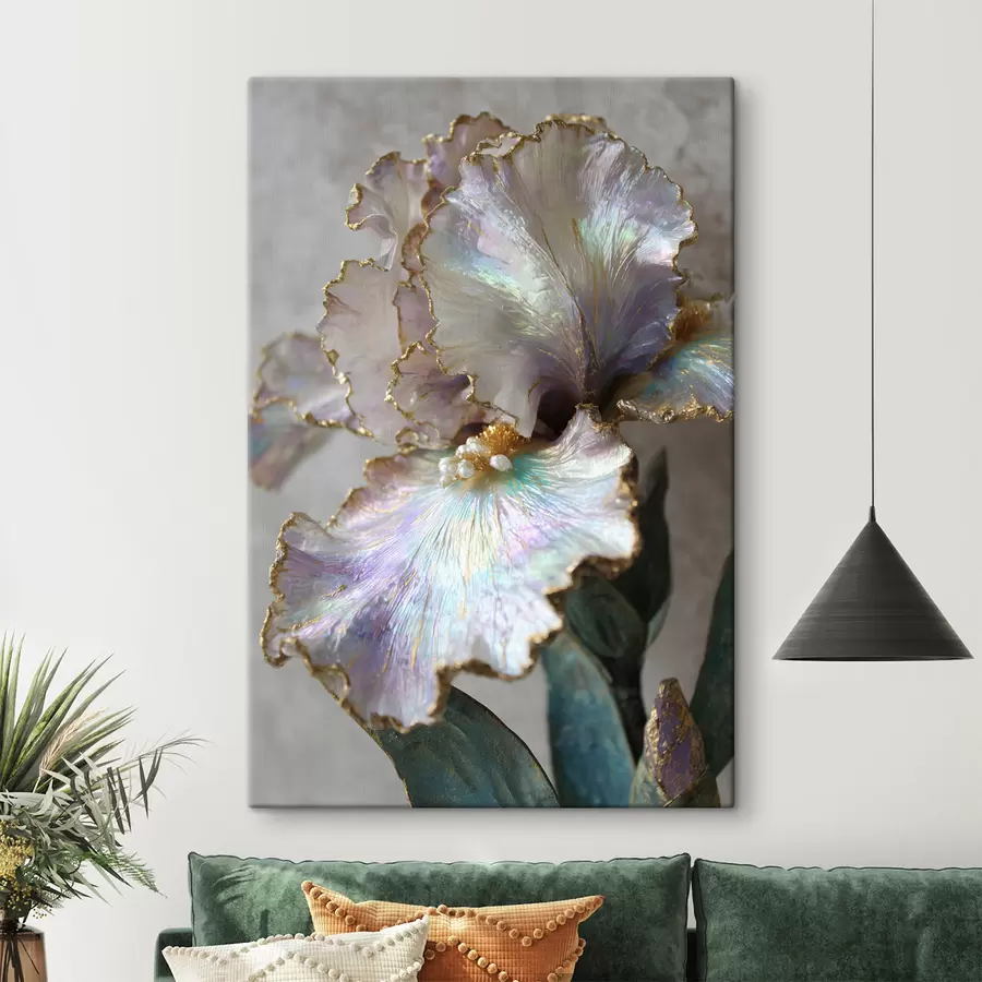  Schilderijen een irisbloem in decoratieve stijl s48535