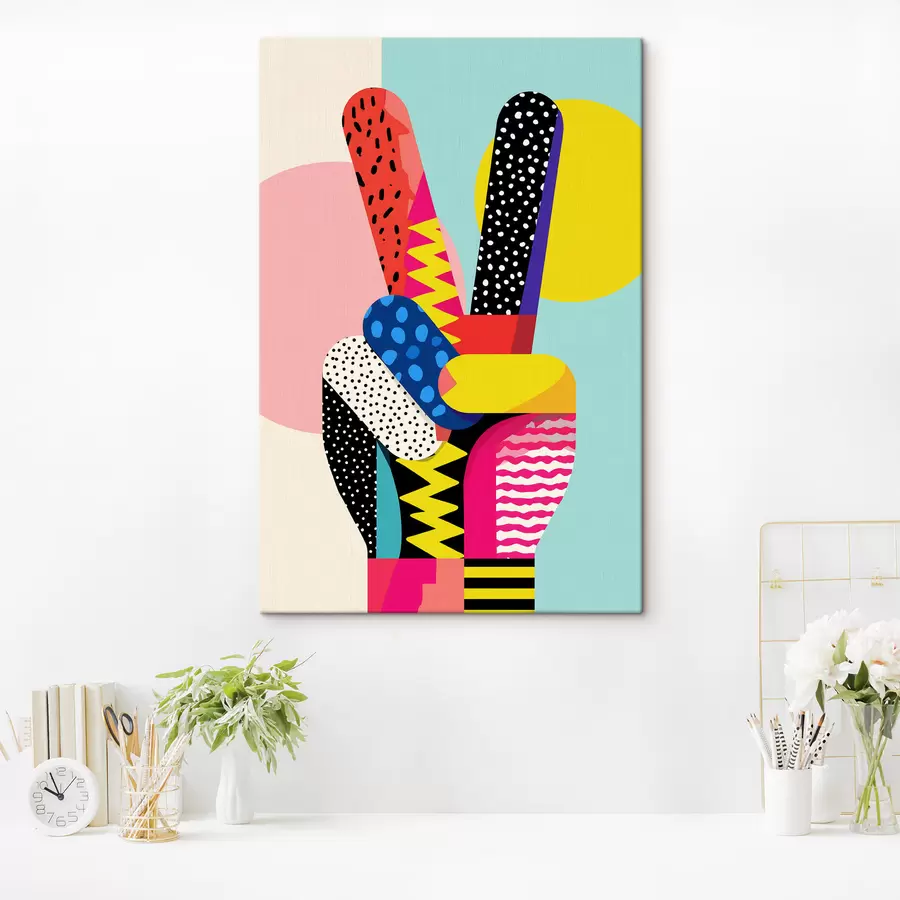  Schilderijen een gestileerd overwinningsgebaar s48548