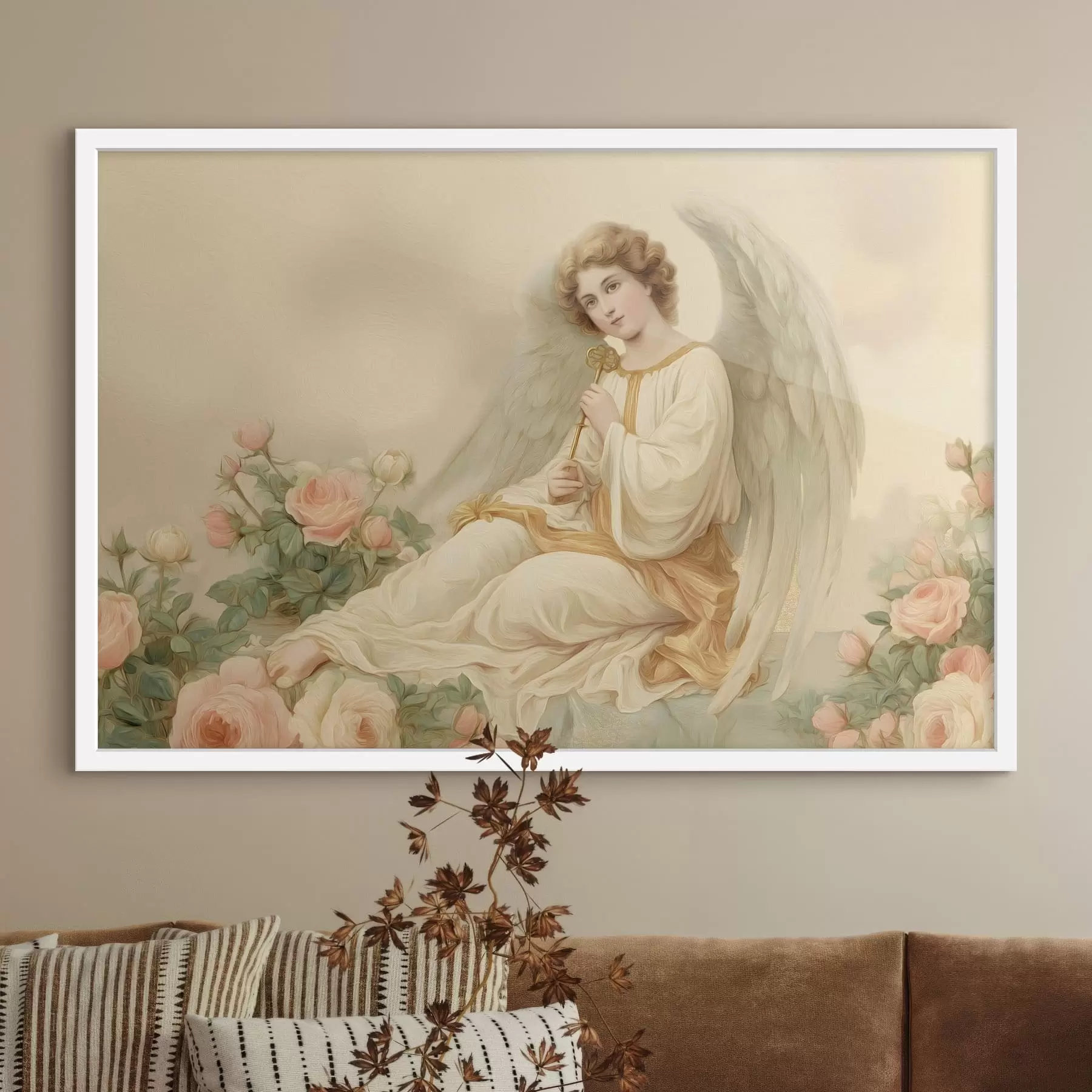 Fotobehang een fantasiefiguur in een illustratie in papierstijl f48554