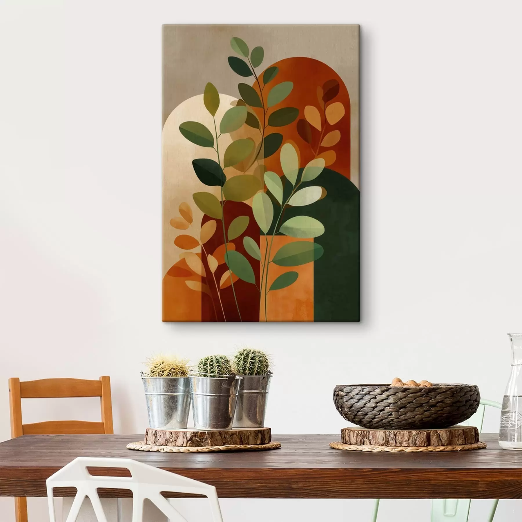  Schilderijen Abstracte plantenbladeren s48560