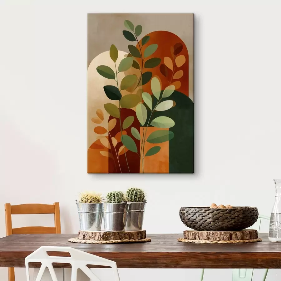  Schilderijen Abstracte plantenbladeren s48560