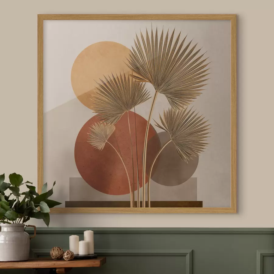 Fotobehang Abstracte palmbladeren f48558