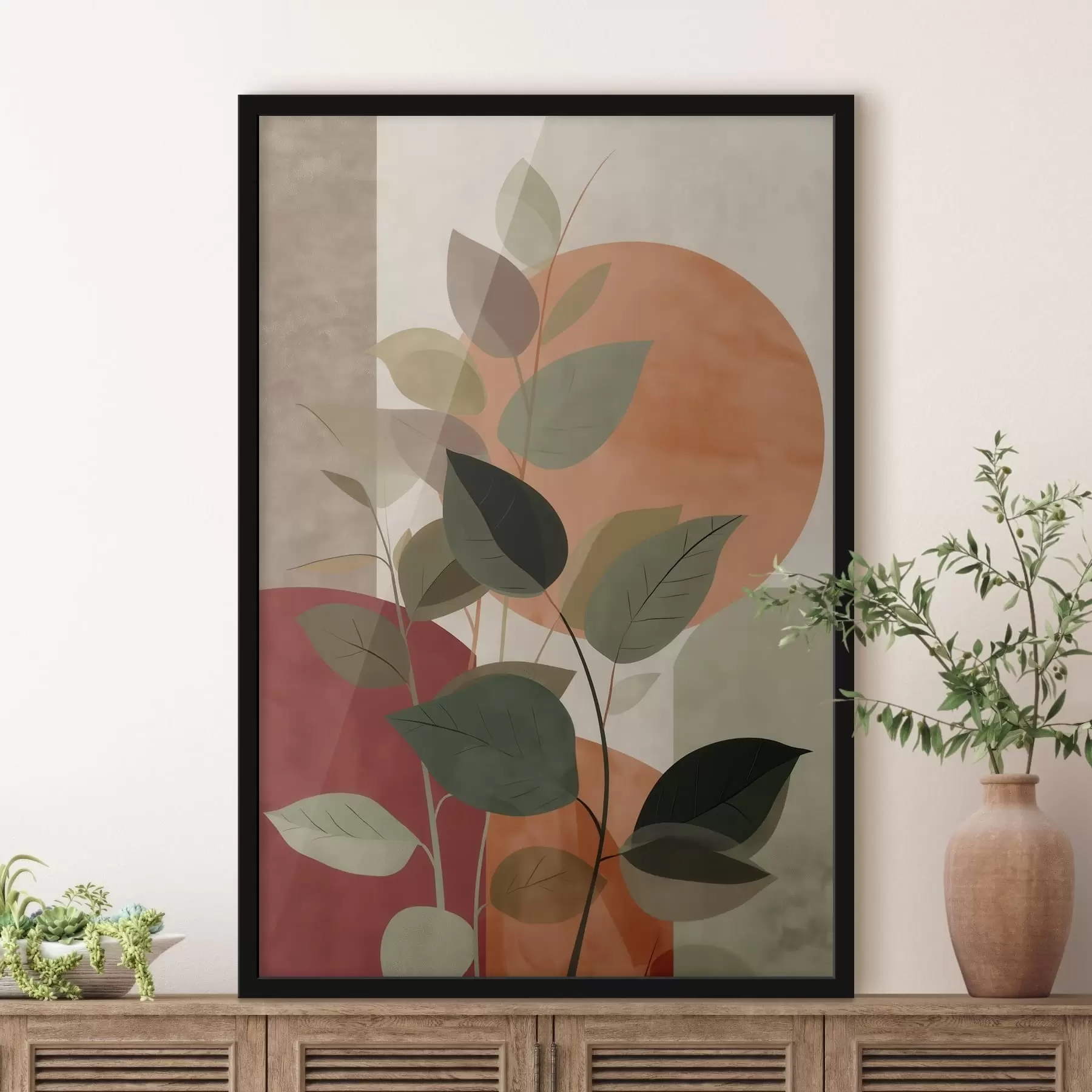 Fotobehang Abstracte plantenbladeren f48559