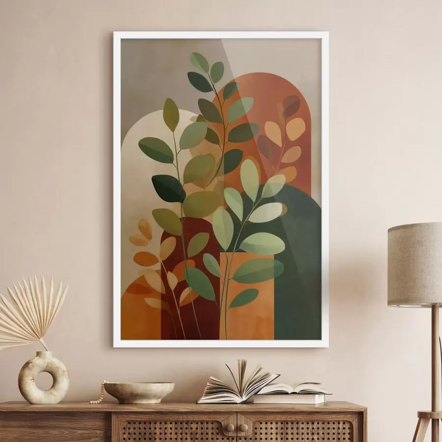 Fotobehang Abstracte plantenbladeren f48560