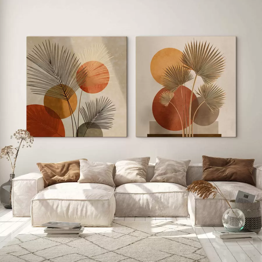  Schilderijen Abstracte palmbladeren m30265