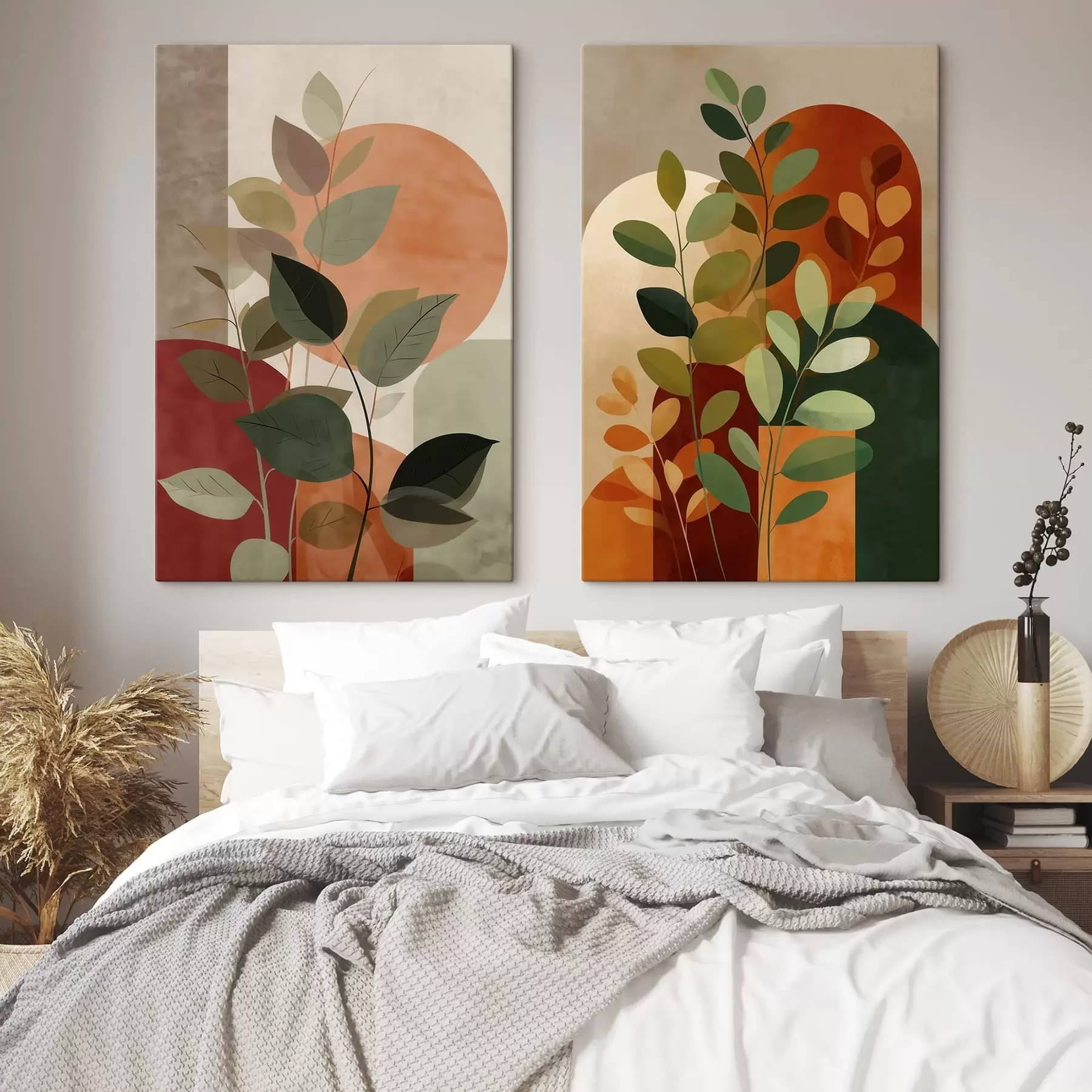  Schilderijen Abstracte plantenbladeren m30266