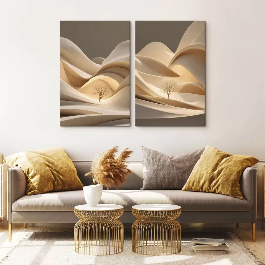 Fotobehang een surrealistisch landschap met een boom m30261