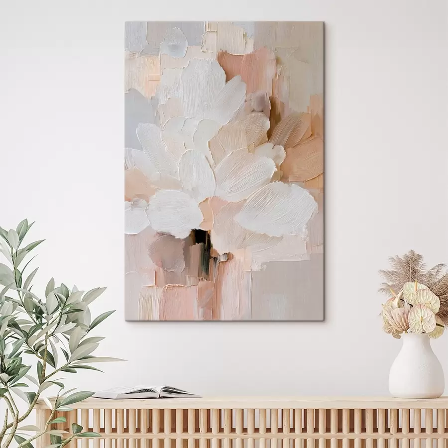  Schilderijen Gestileerde bloemenillustratie met een effect van dikke penseelstreken s48193