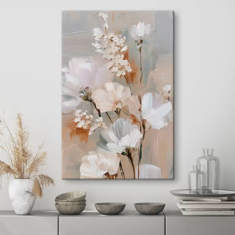  Schilderijen Bloemstuk in pasteltinten in de stijl van een olieverfschilderij s48194