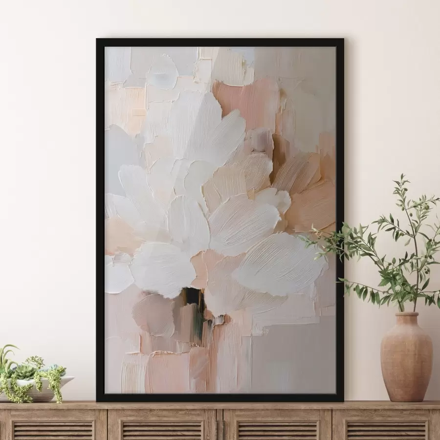 Fotobehang Gestileerde bloemenillustratie met een effect van dikke penseelstreken f48193