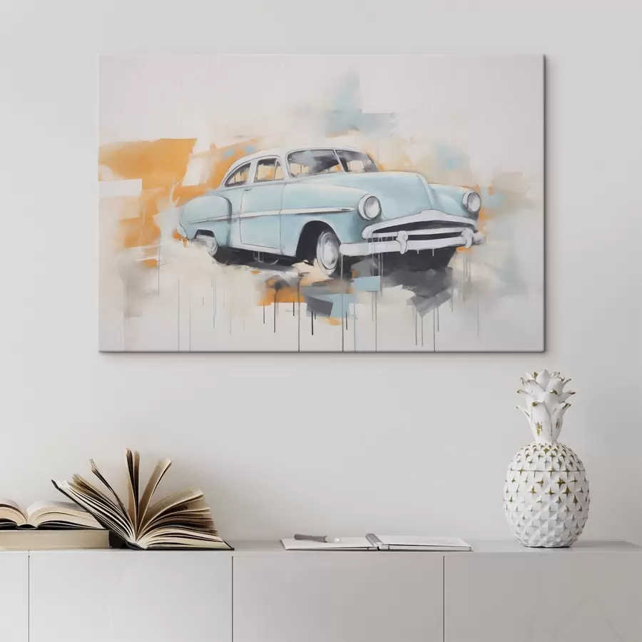  Schilderijen Abstractie met een auto s48595