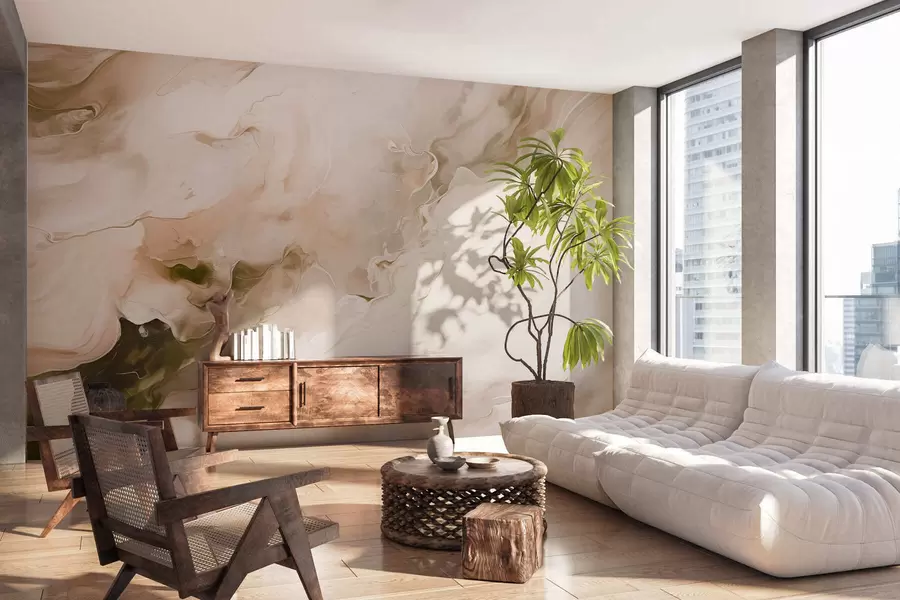 Fotobehang Verfijnde marmeren aders w05441v1