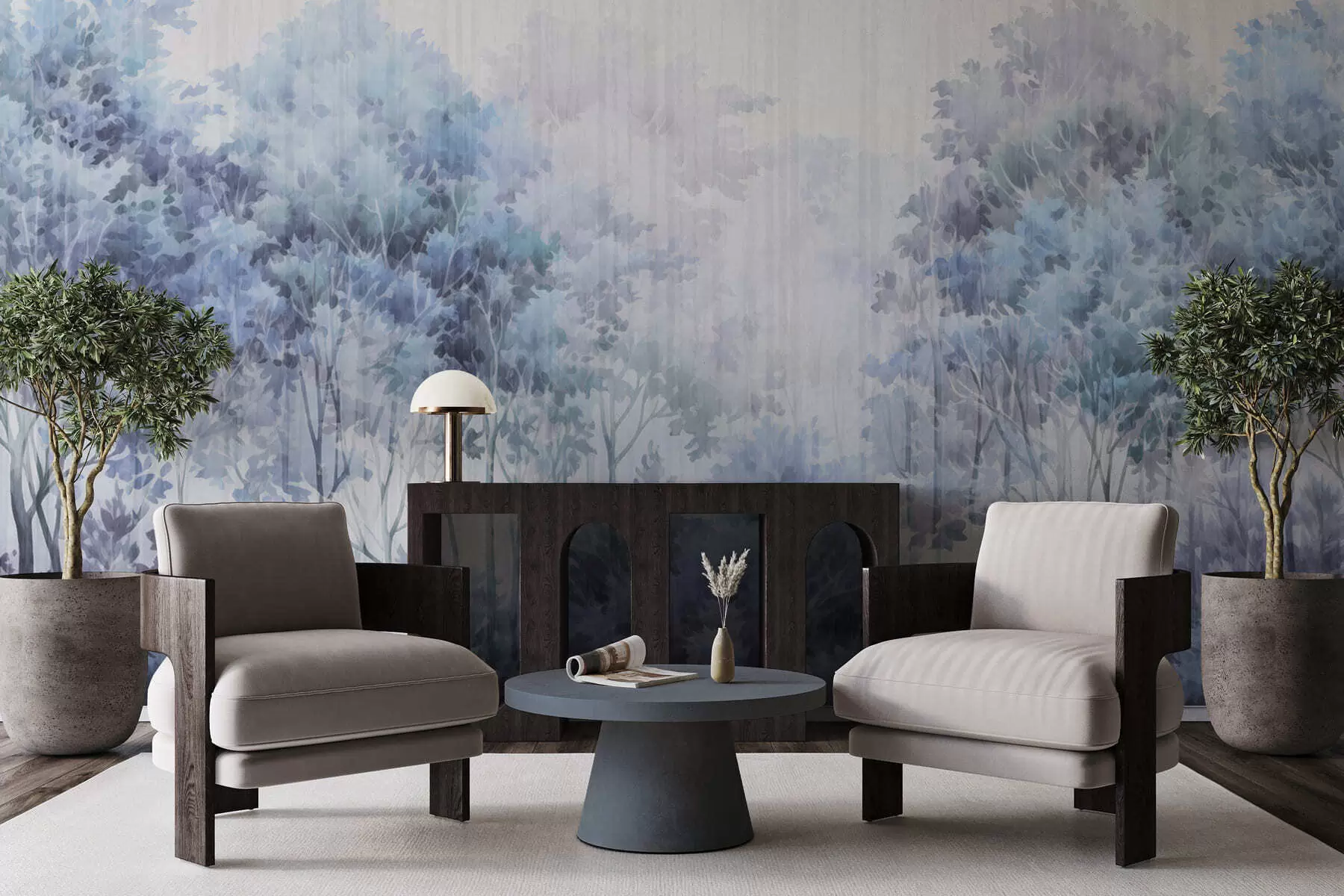 Fotobehang Lommerrijk bos en lijnen w05442v1