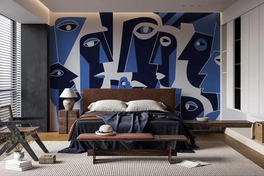 Fotobehang Gezichten in Afrikaanse stijl w05446v1