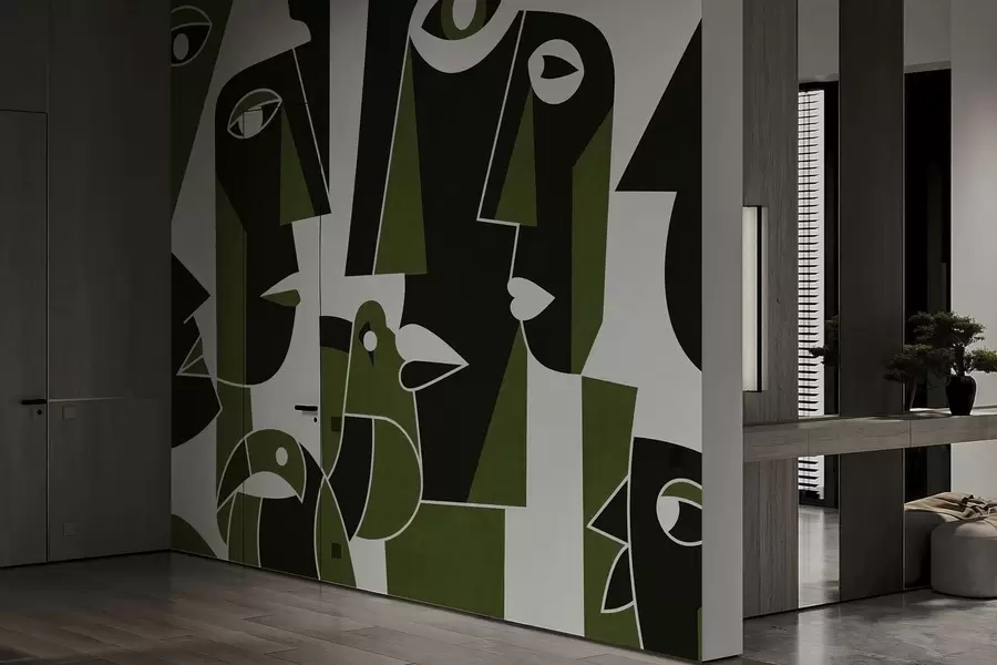 Fotobehang Gezichten in Afrikaanse stijl w05446v3