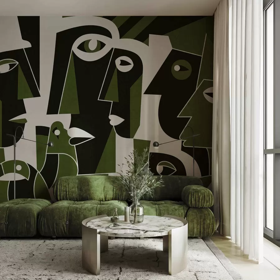 Fotobehang Gezichten in Afrikaanse stijl w05446v3