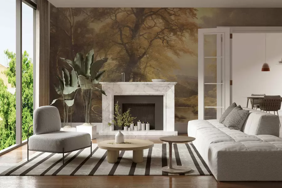 Fotobehang Vintage bos w05447