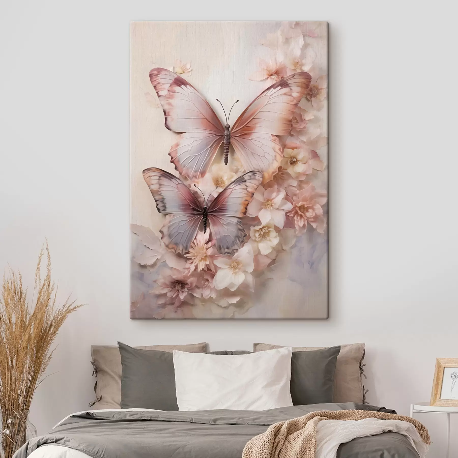  Schilderijen Bloemen en vlinders s48565