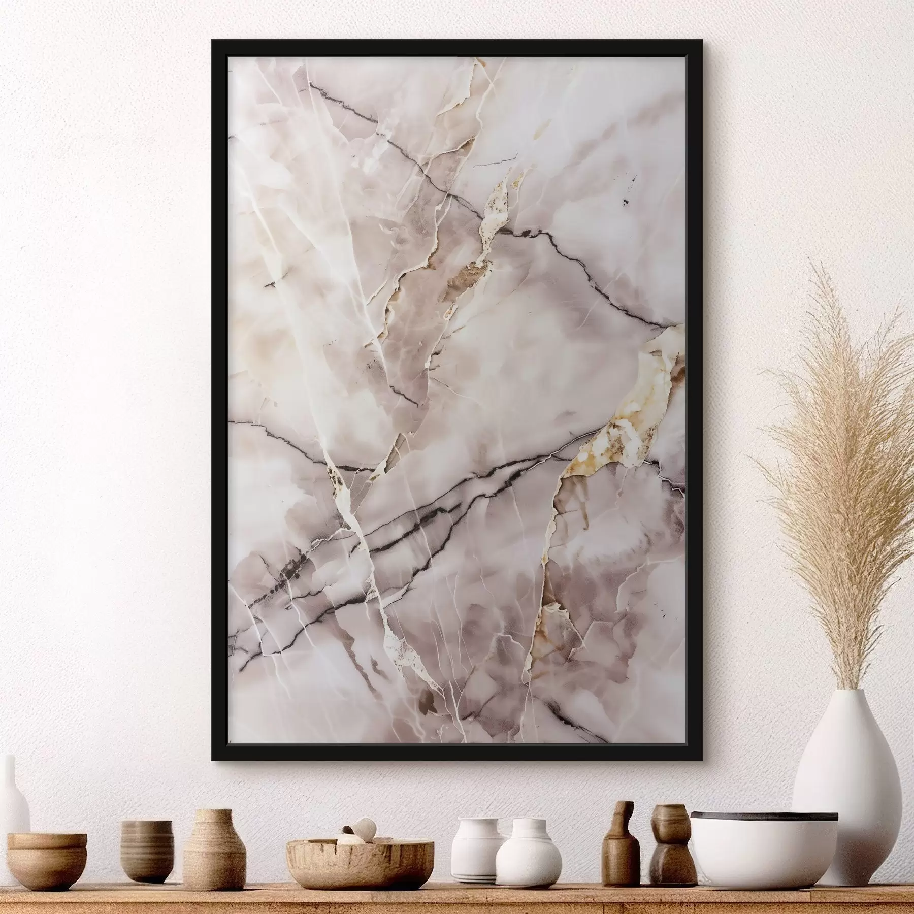 Fotobehang Marmerlook, beige f48571