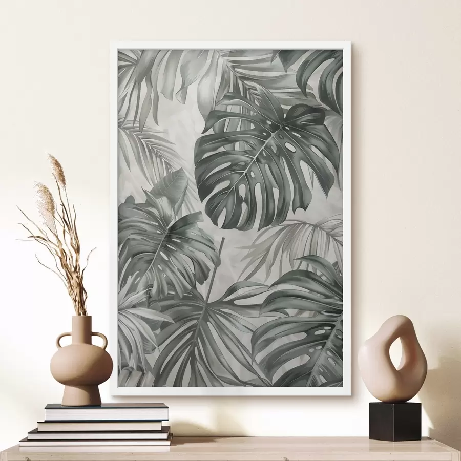 Fotobehang Monstera-bladeren, eigentijdse stijl f48576