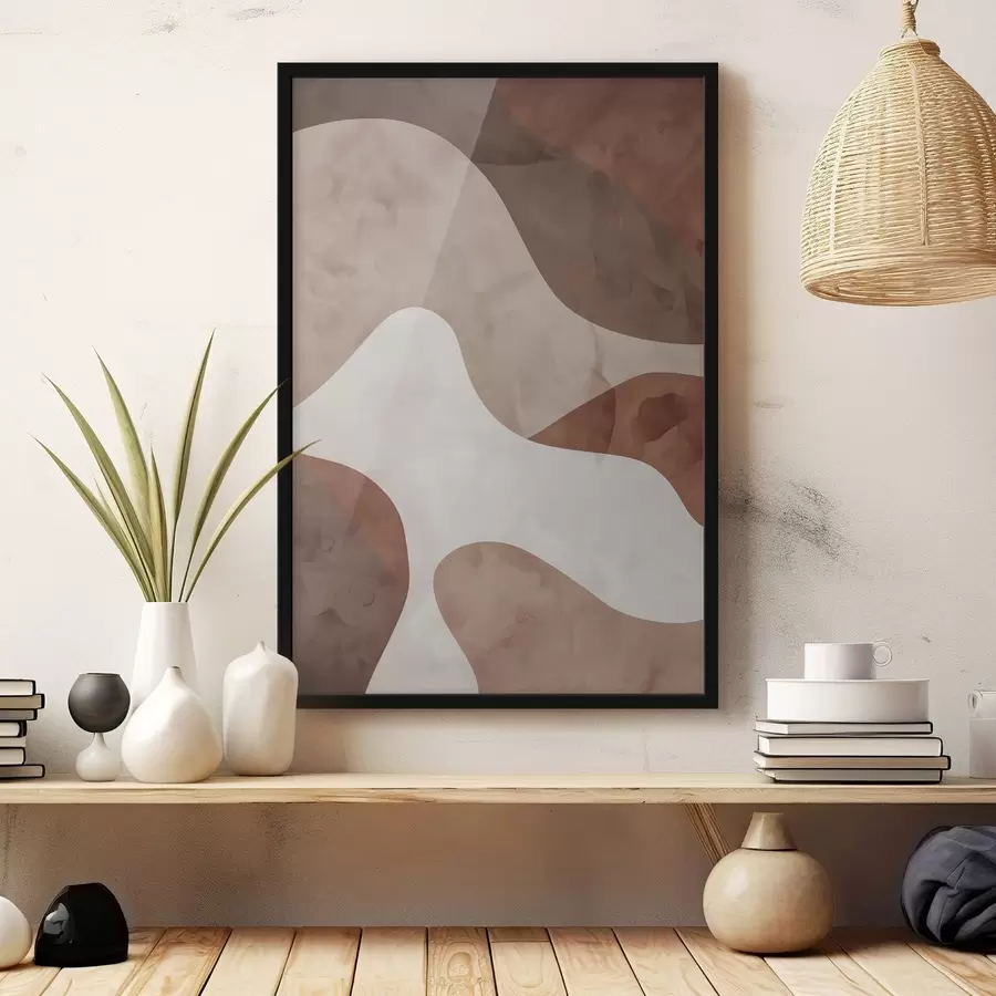 Fotobehang Abstracte beige vormen, minimalisme f48579