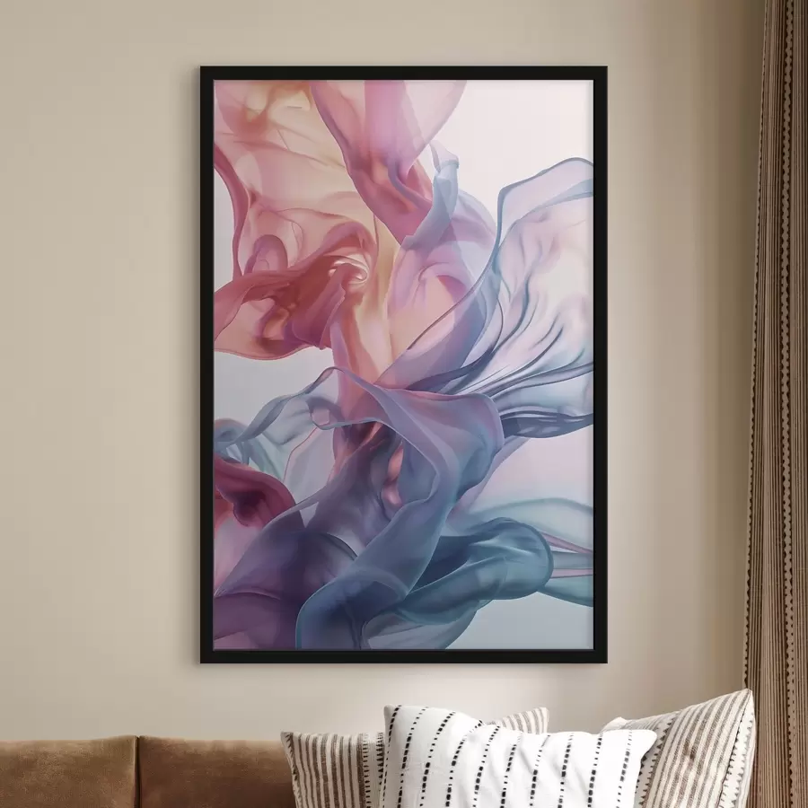 Fotobehang Stralende abstractie, kleurrijke golven, eigentijdse stijl f48581