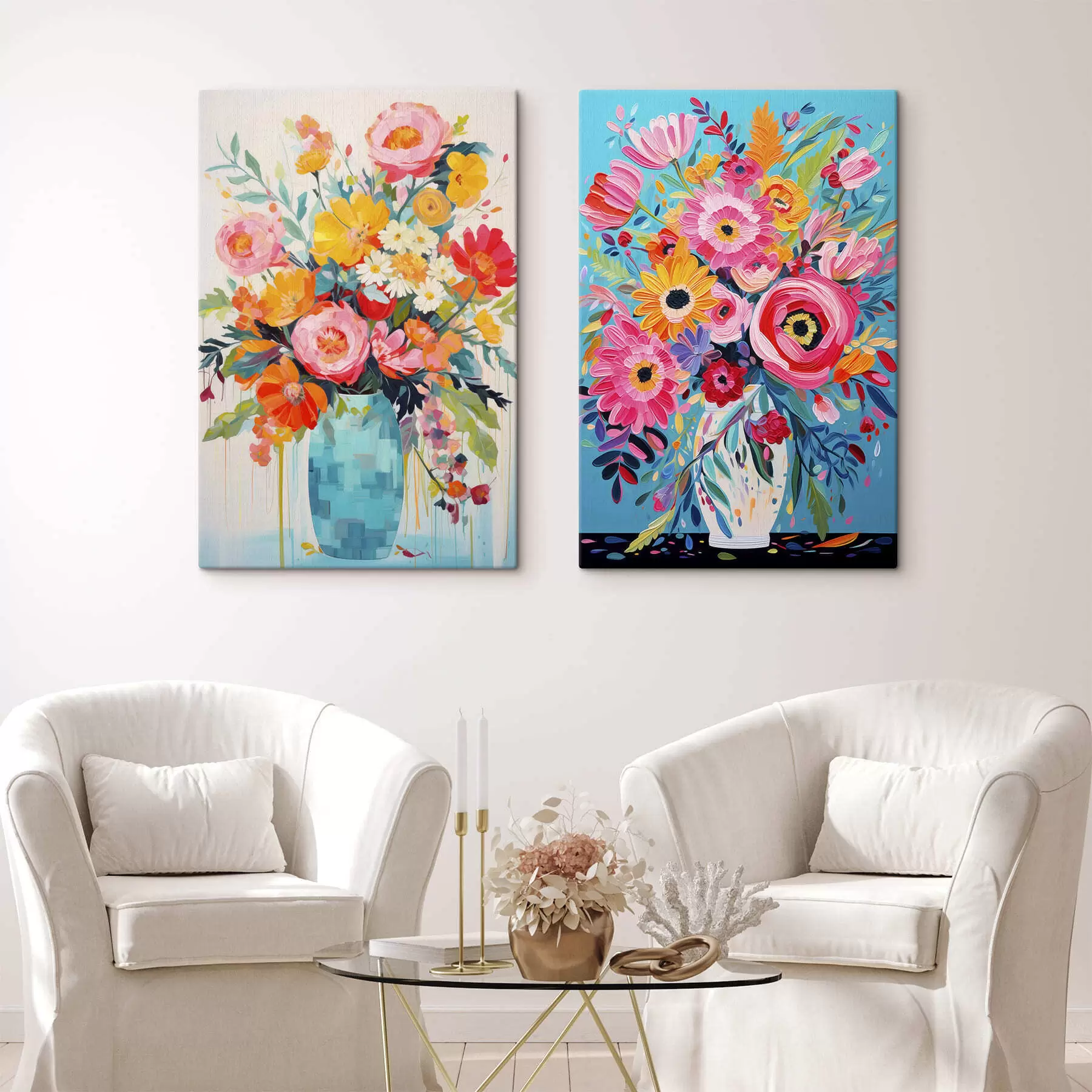  Schilderijen Heldere bloemen m30284
