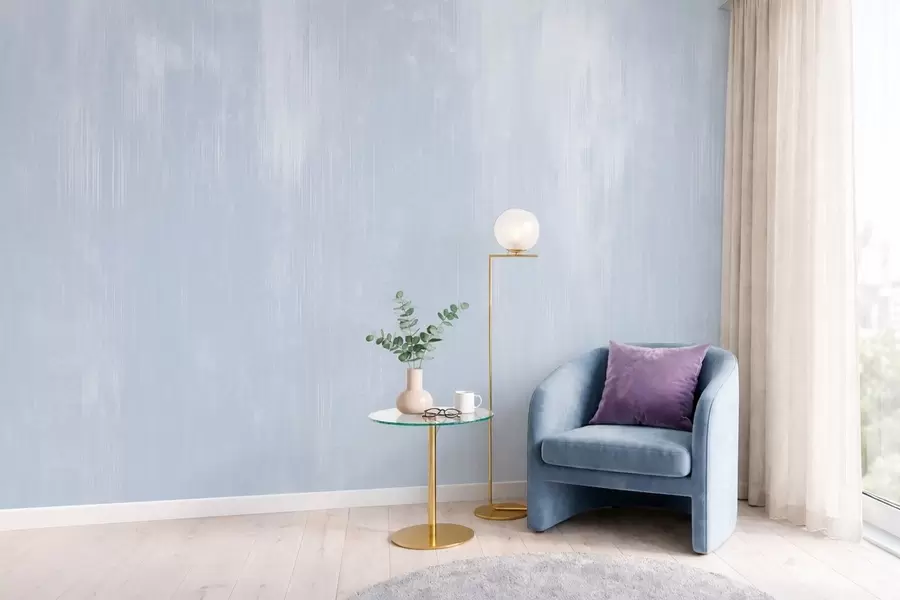 Fotobehang Lichtblauwe achtergrond met een subtiele verticale structuur w05121v1