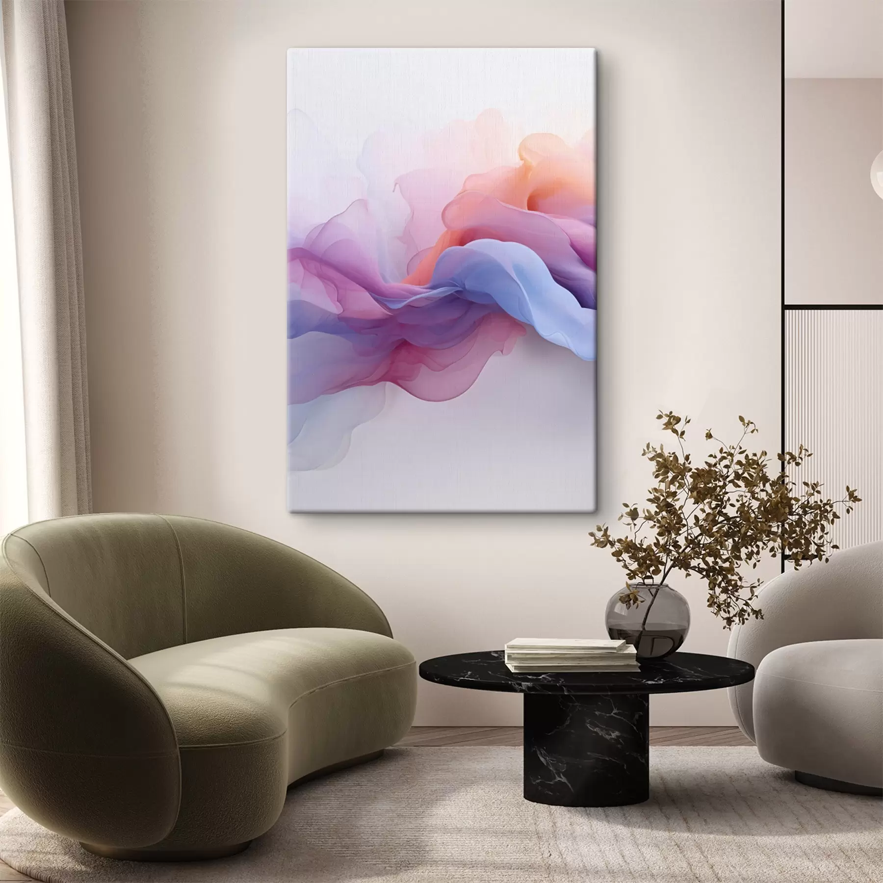  Schilderijen Abstracte roze en paarse s48637