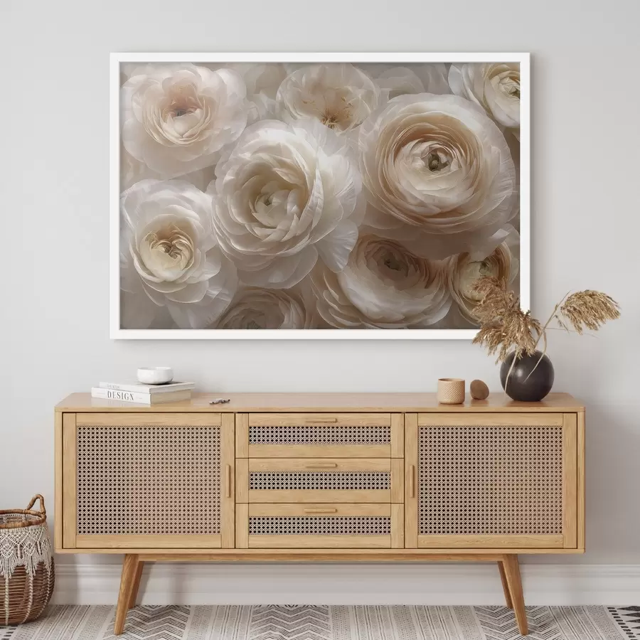 Fotobehang Witte rozen, een verfijnd bloemstuk f48628