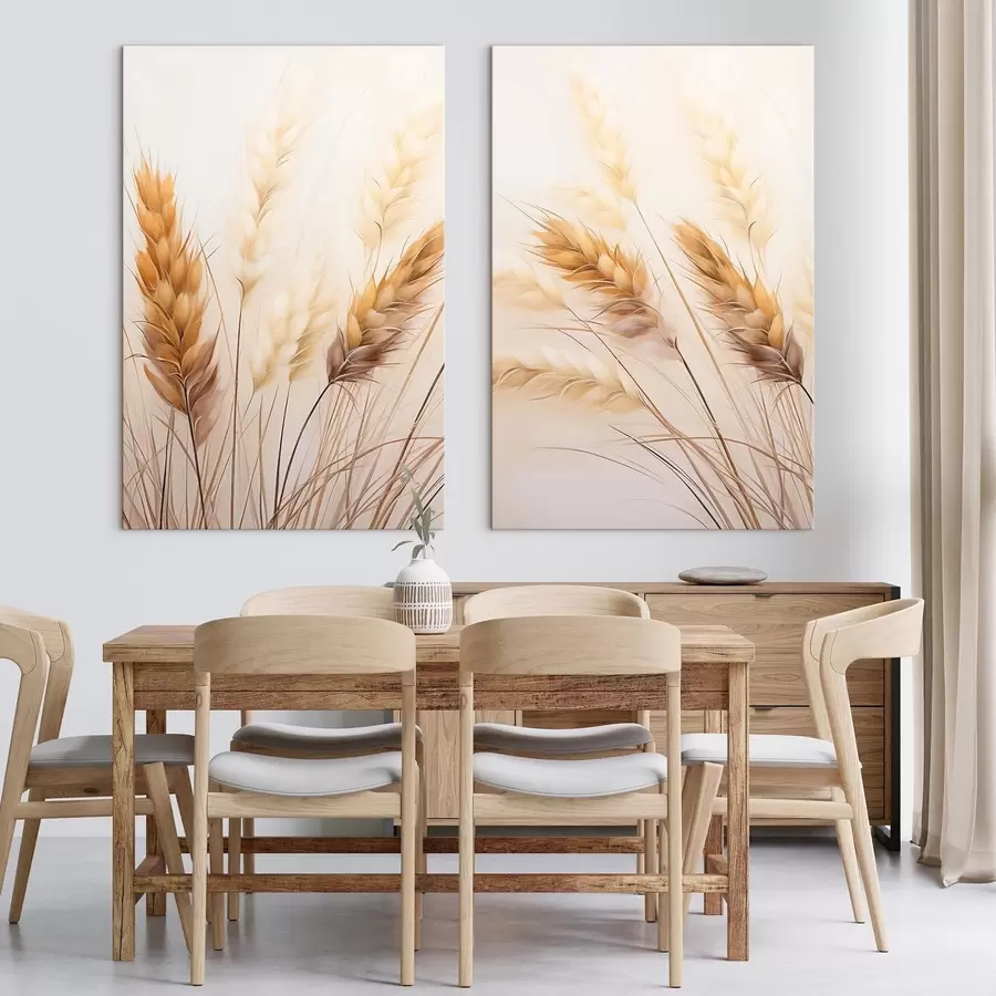  Schilderijen grassen, warme tinten m30283