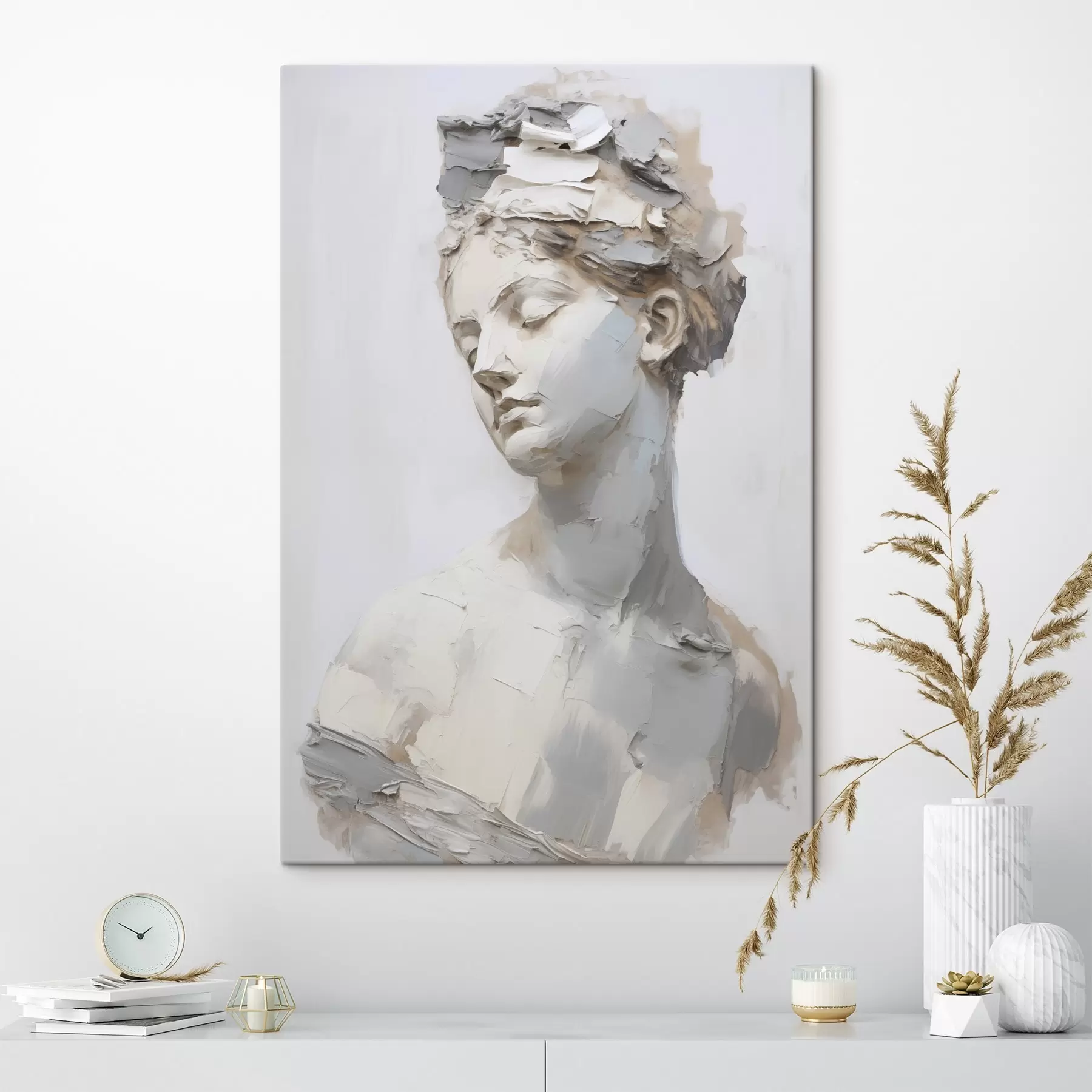  Schilderijen Antieke buste van een vrouw, naar een schilderij s48670