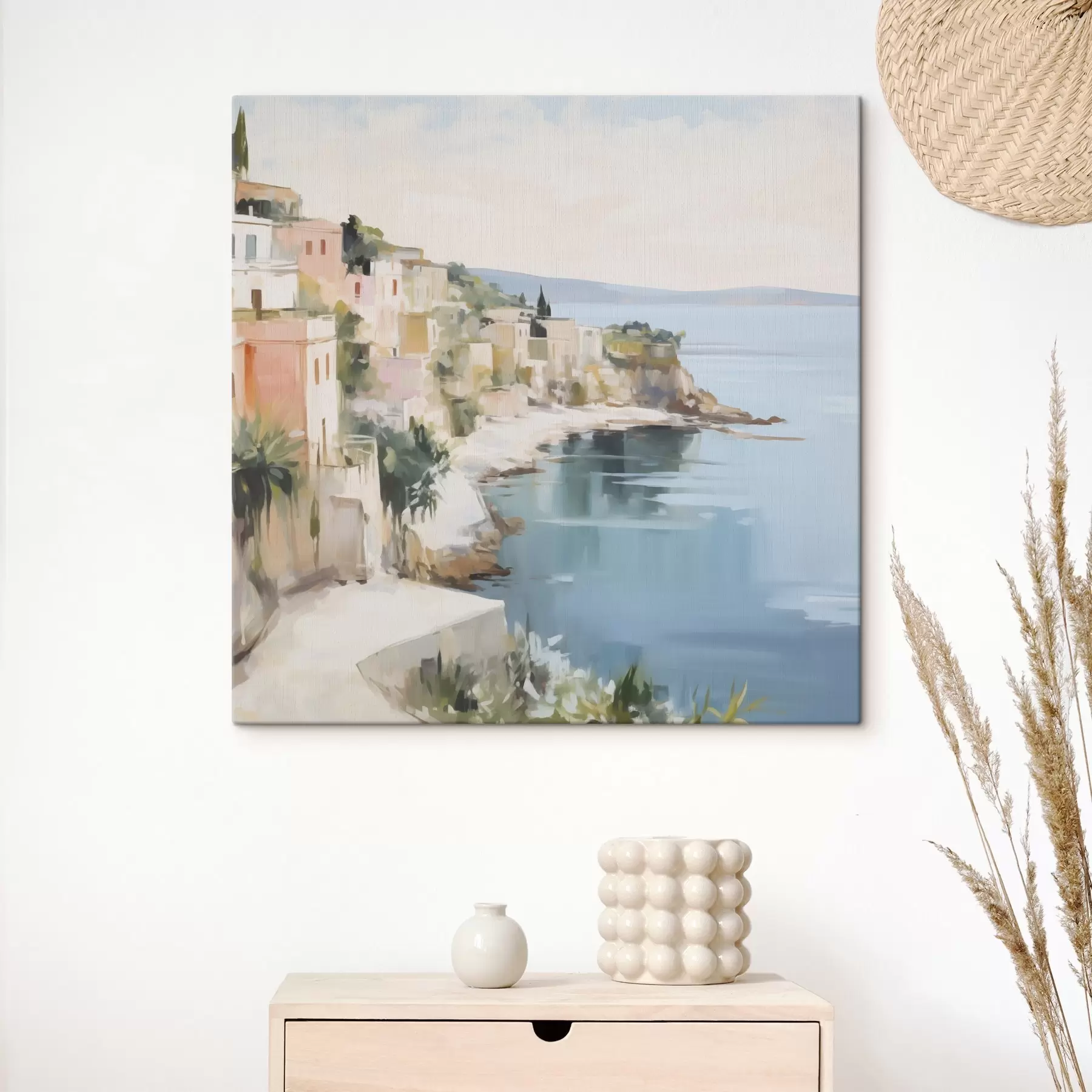  Schilderijen Landschap van een kustplaats, naar een schilderij s48675