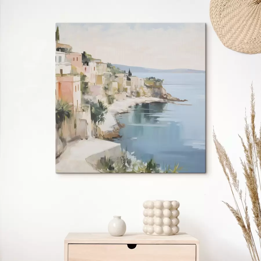  Schilderijen Landschap van een kustplaats, naar een schilderij s48675