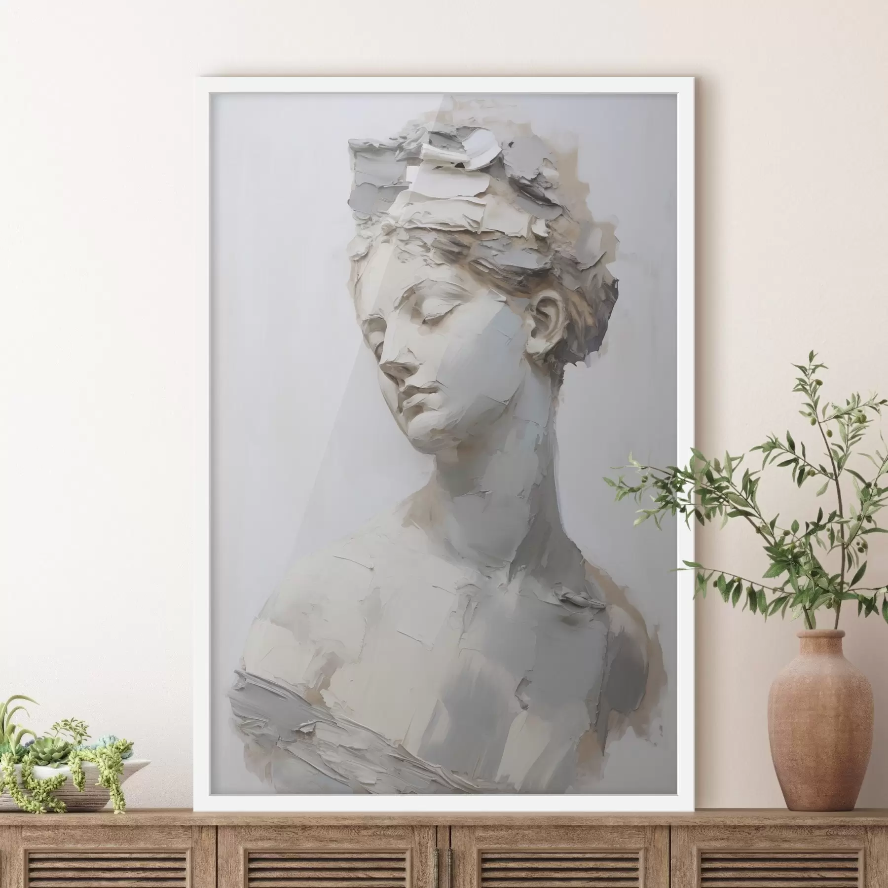  Schilderijen Antieke buste van een vrouw, naar een schilderij f48670