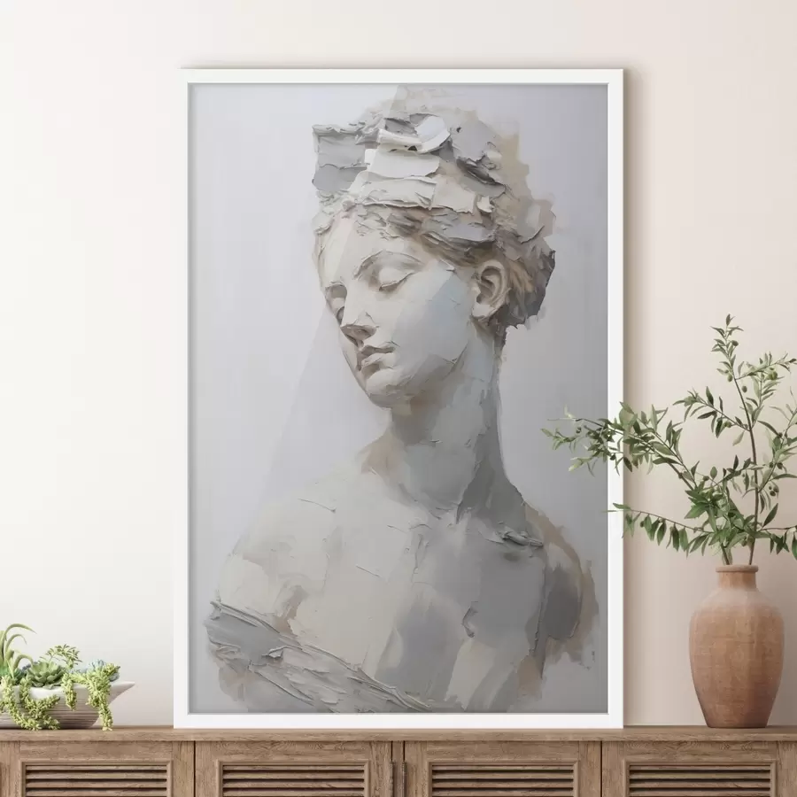 Fotobehang Antieke buste van een vrouw, naar een schilderij f48670