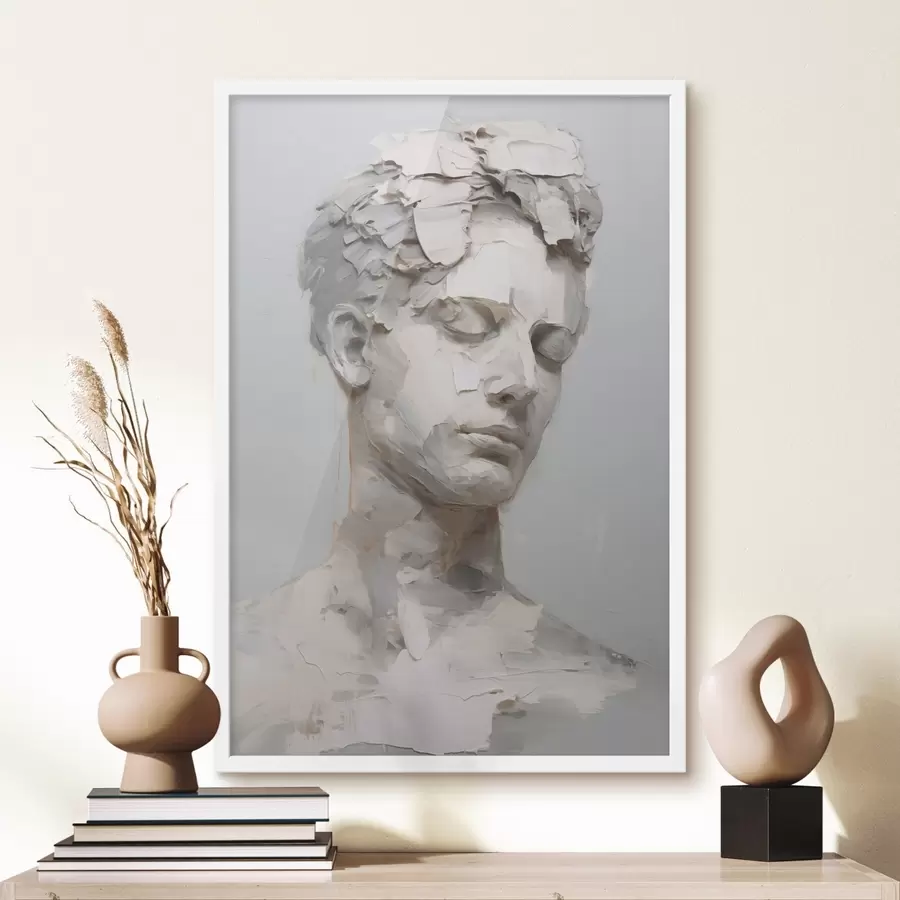 Fotobehang Antieke buste van een man, naar een schilderij f48671