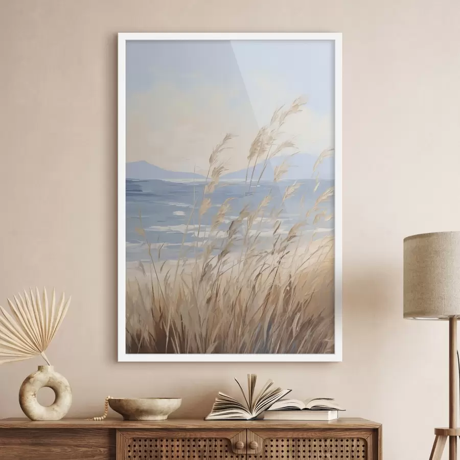 Fotobehang Schilderij met een imitatie van een kustlandschap f48679