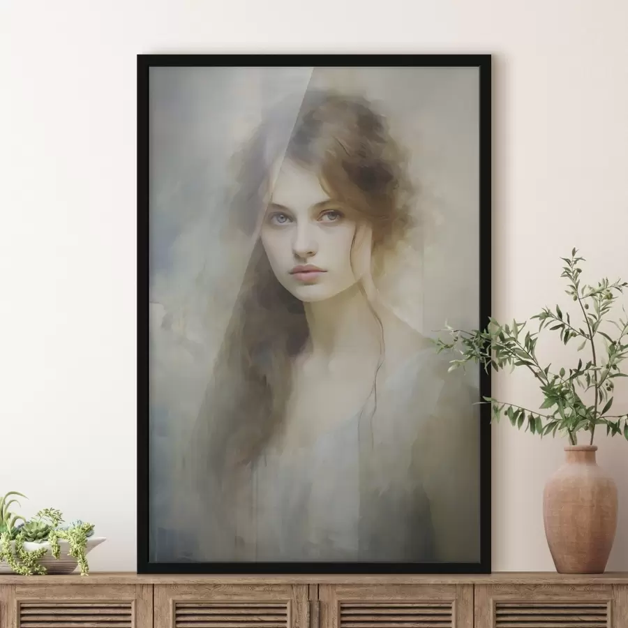 Fotobehang Schilderij met meisje als model f48682