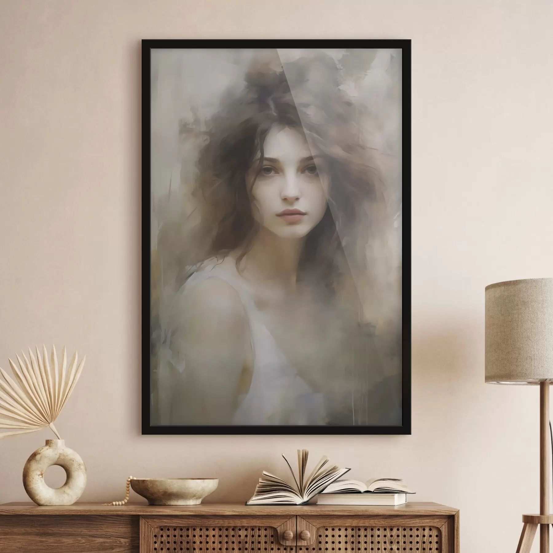 Fotobehang Schilderij met meisje als model f48683