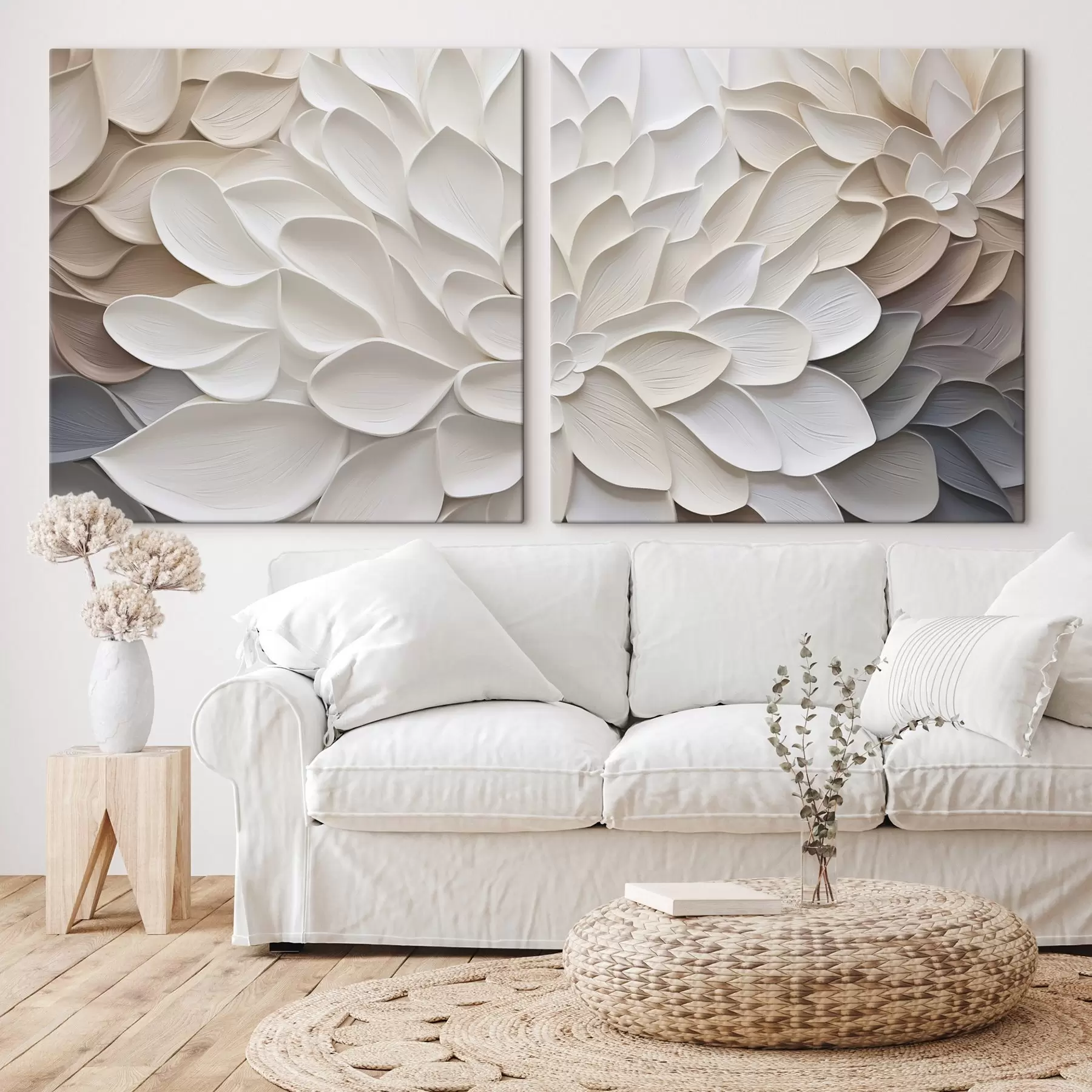  Schilderijen Abstracte bloemblaadjes, geïnspireerd op de schilderkunst m30296