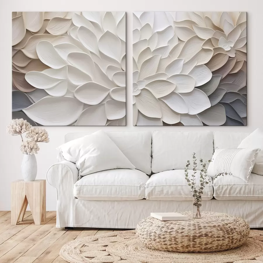  Schilderijen Abstracte bloemblaadjes, geïnspireerd op de schilderkunst m30296