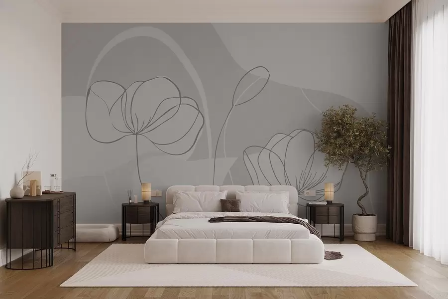 Fotobehang Minimalistische bloemen w09779