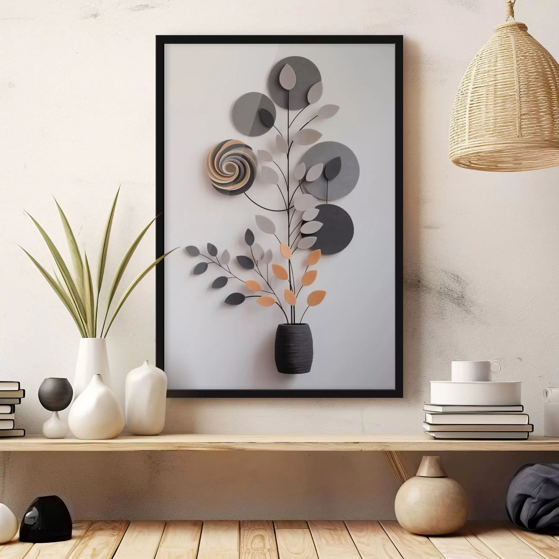 Fotobehang Sierplant met cirkels en een spiraalvorm f48599