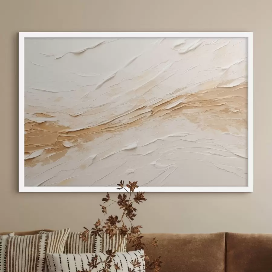 Fotobehang Lichte textuur met penseelstreken en beige kleurverlopen f48616